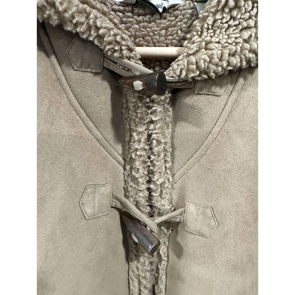LL Bean Hooded Coat Sherpa Lined Toggle Closure Womens Size Medium Brown 0 GHP5 - Picture 10 of 13
